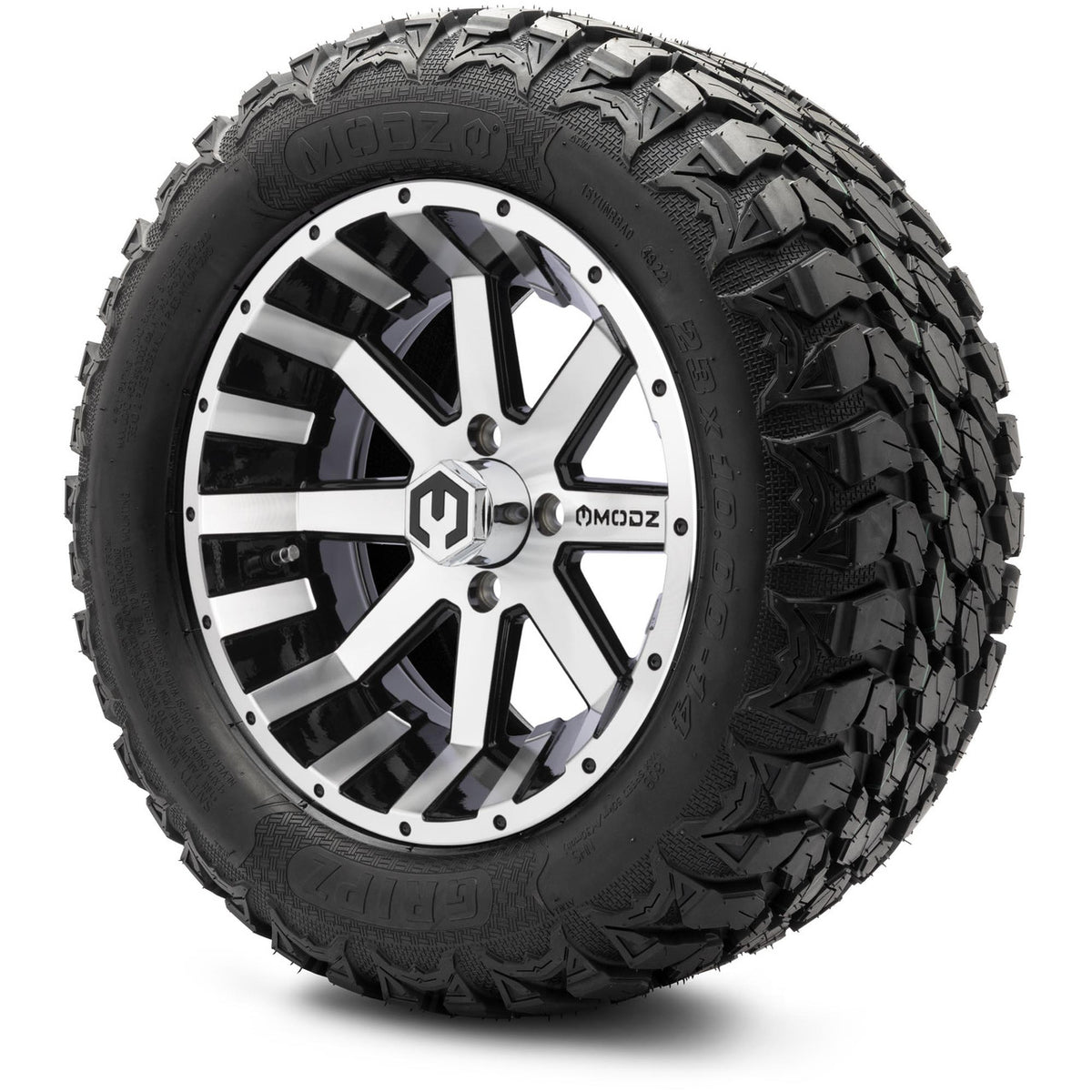 MODZ® 14" Assault Machined Black Wheels & Off-Road Tires Combo
