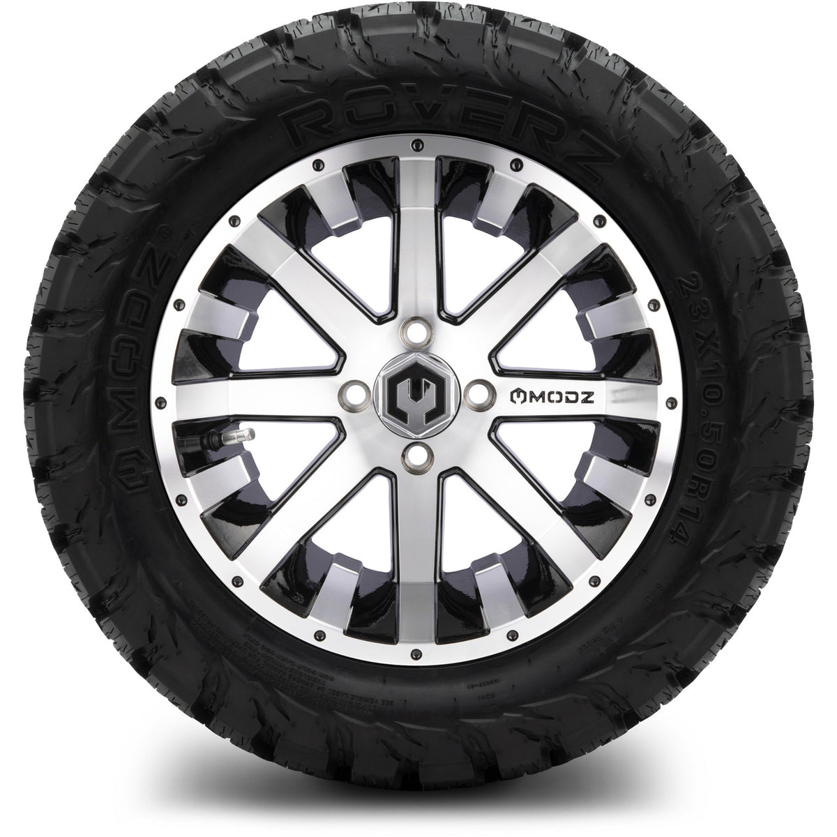 MODZ® 14" Assault Machined Black Wheels & Off-Road Tires Combo