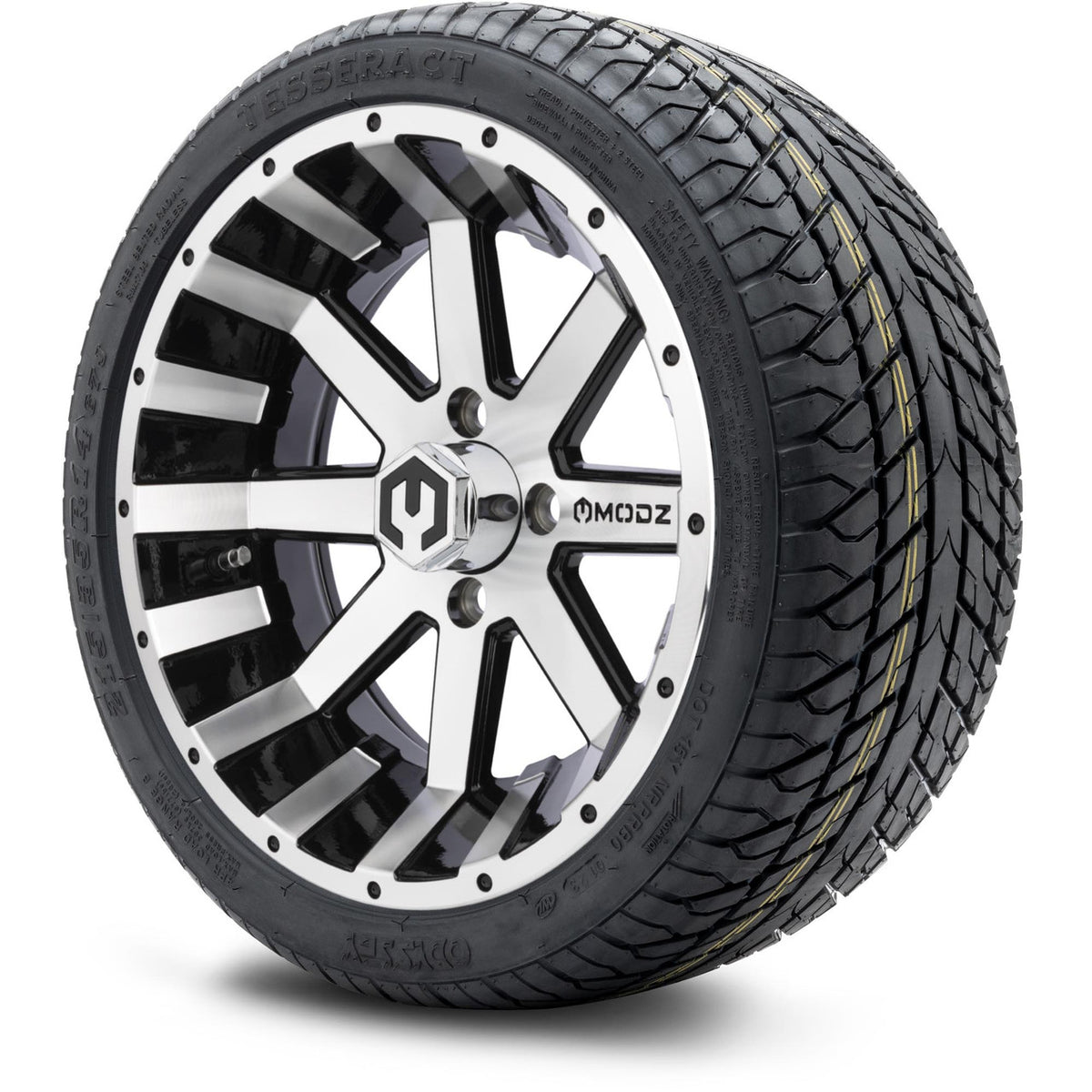 MODZ® 14" Assault Machined Black Wheels & Street Tires Combo