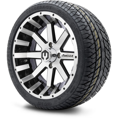 MODZ® 14" Assault Machined Black Wheels & Street Tires Combo