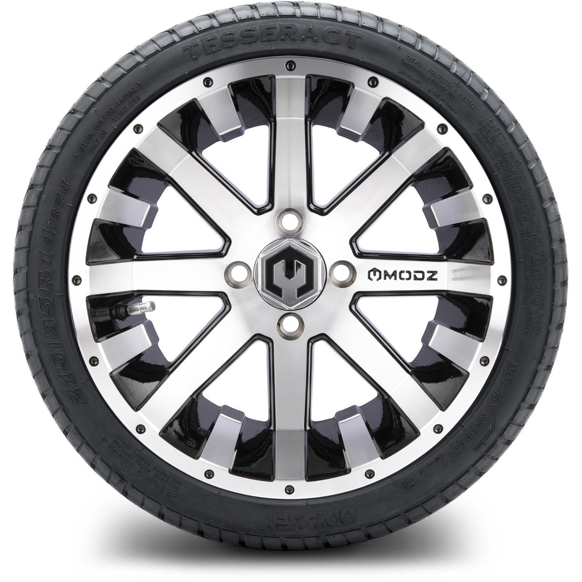 MODZ® 14" Assault Machined Black Wheels & Street Tires Combo