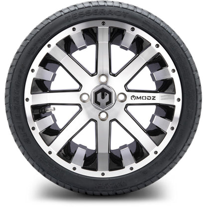 MODZ® 14" Assault Machined Black Wheels & Street Tires Combo