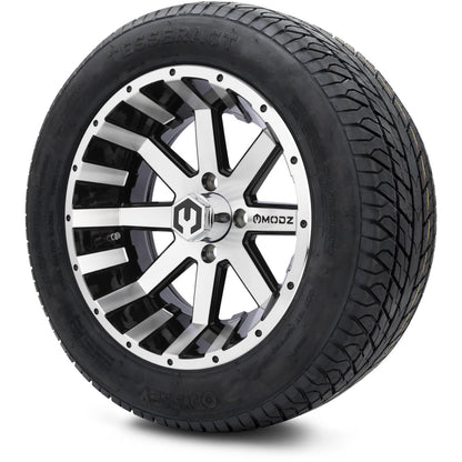 MODZ® 14" Assault Machined Black Wheels & Street Tires Combo