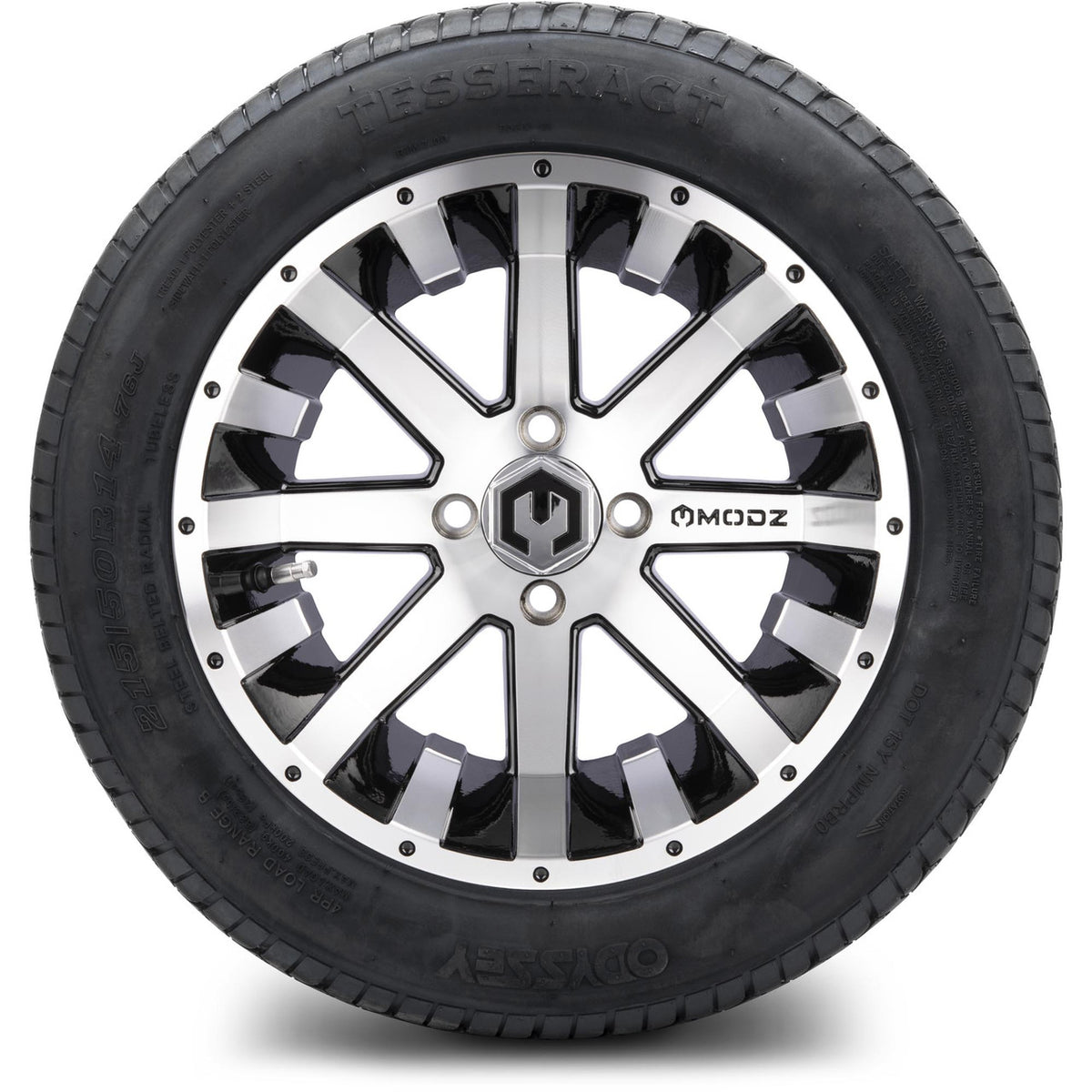 MODZ® 14" Assault Machined Black Wheels & Street Tires Combo