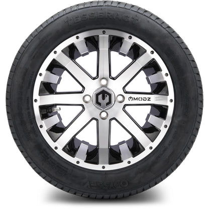 MODZ® 14" Assault Machined Black Wheels & Street Tires Combo