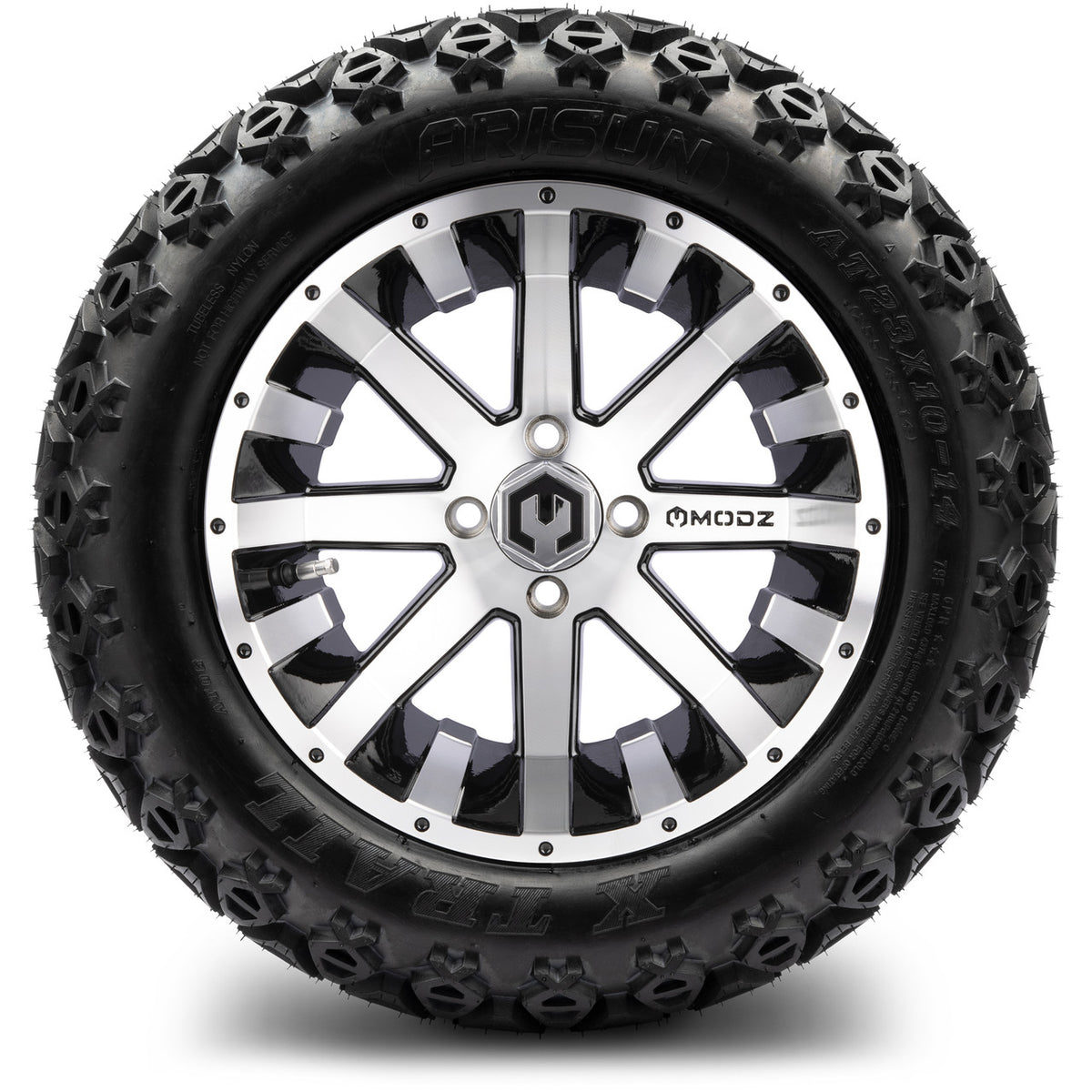 MODZ® 14" Assault Machined Black Wheels & Off-Road Tires Combo