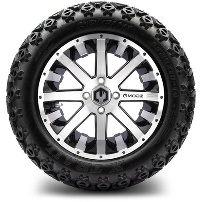 MODZ® 14" Assault Machined Black Wheels & Off-Road Tires Combo