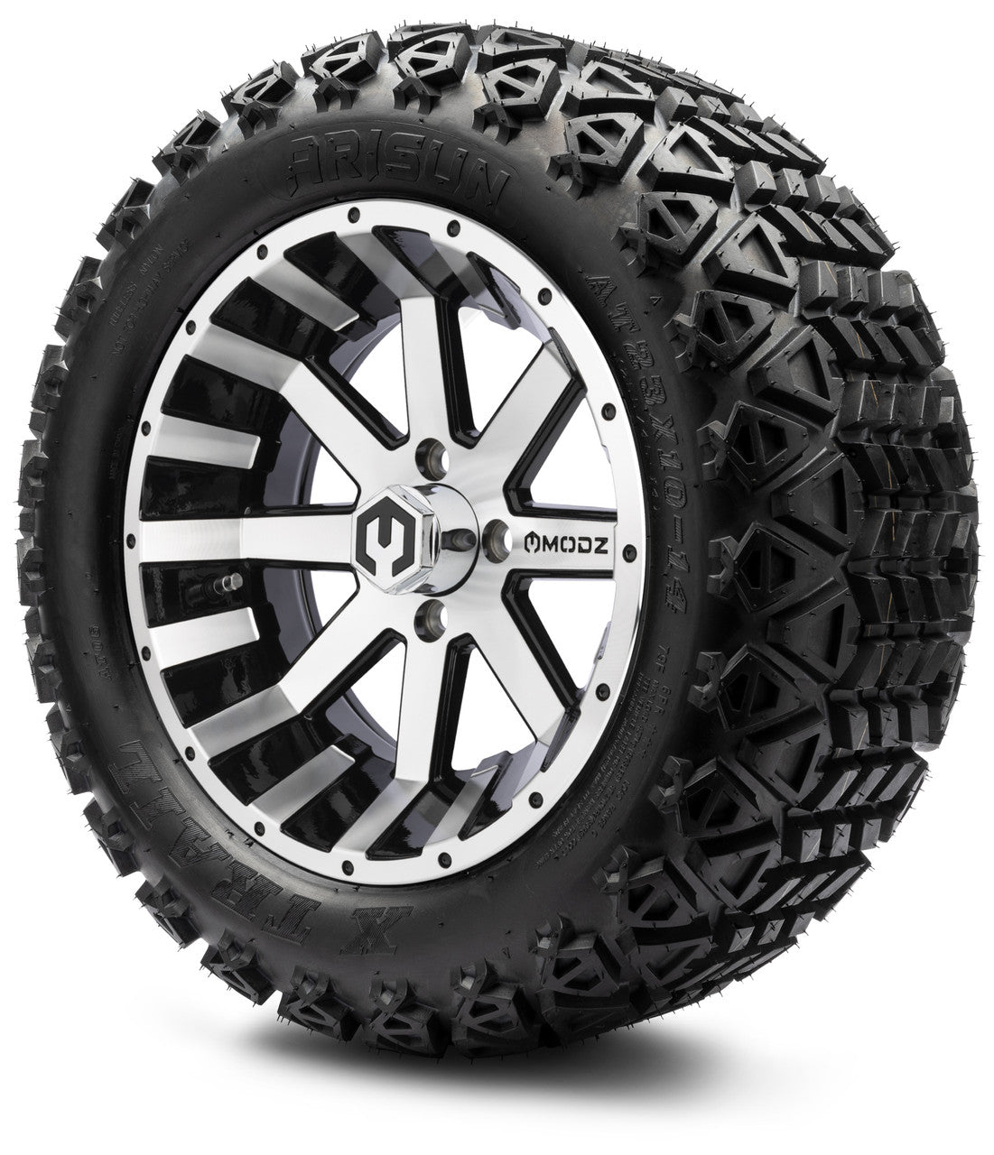 MODZ® 14" Assault Machined Black Wheels & Off-Road Tires Combo