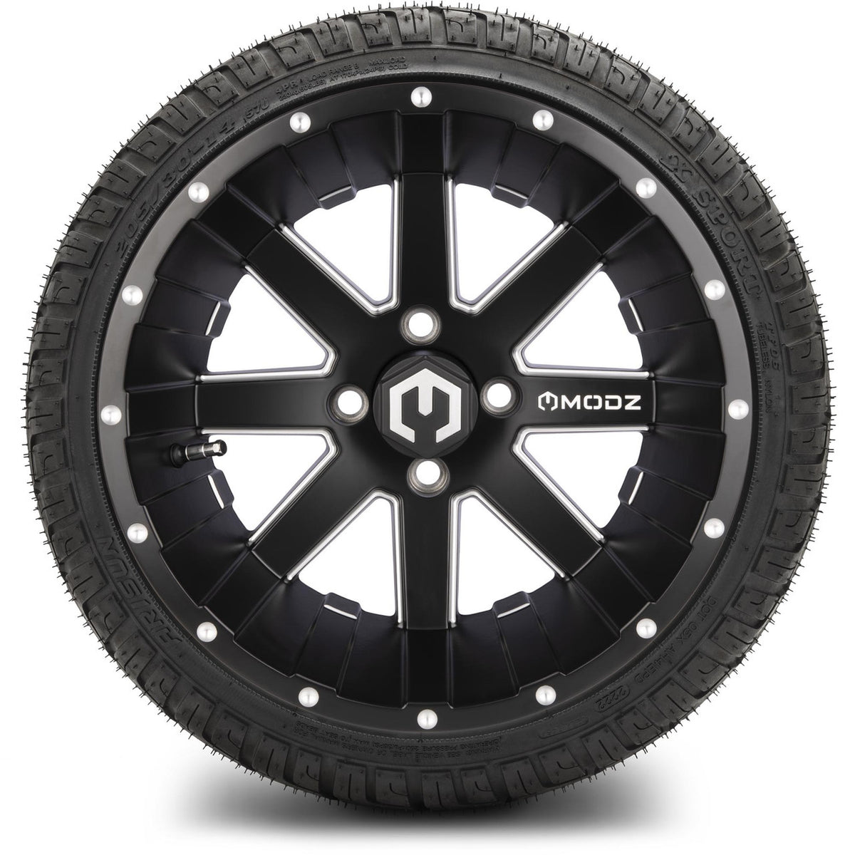 MODZ® 14" Assault Matte Black with Ball Mill Wheels & Street Tires Combo