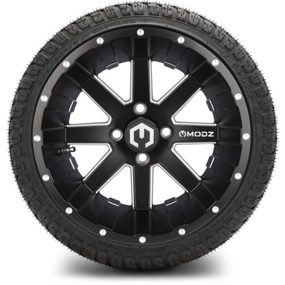 MODZ® 14" Assault Matte Black with Ball Mill Wheels & Street Tires Combo
