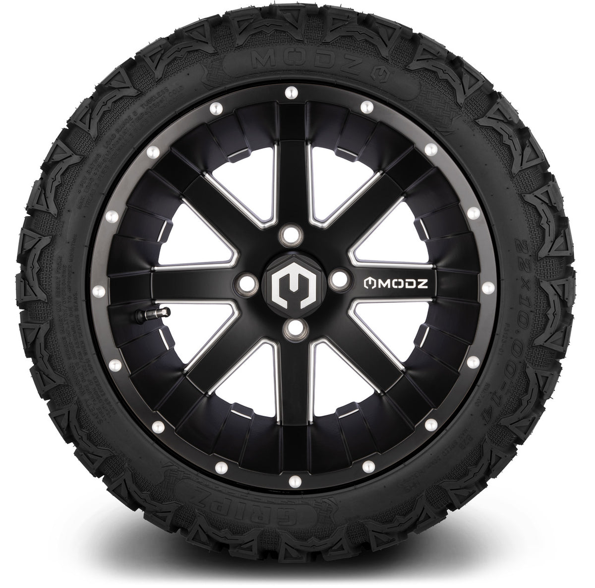 MODZ® 14" Assault Matte Black with Ball Mill Wheels & Off-Road Tires Combo