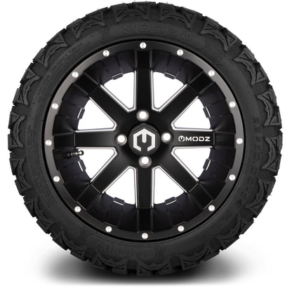 MODZ® 14" Assault Matte Black with Ball Mill Wheels & Off-Road Tires Combo