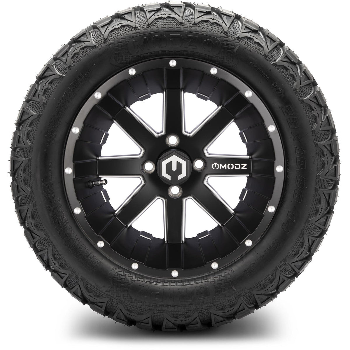 MODZ® 14" Assault Matte Black with Ball Mill Wheels & Off-Road Tires Combo
