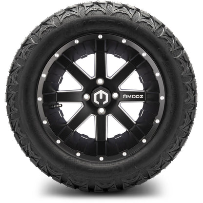 MODZ® 14" Assault Matte Black with Ball Mill Wheels & Off-Road Tires Combo