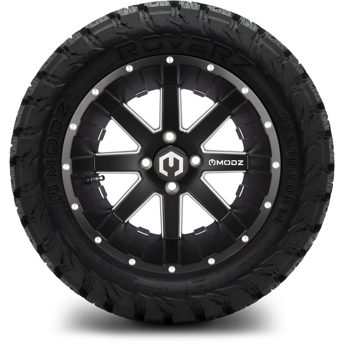 MODZ® 14" Assault Matte Black with Ball Mill Wheels & Off-Road Tires Combo