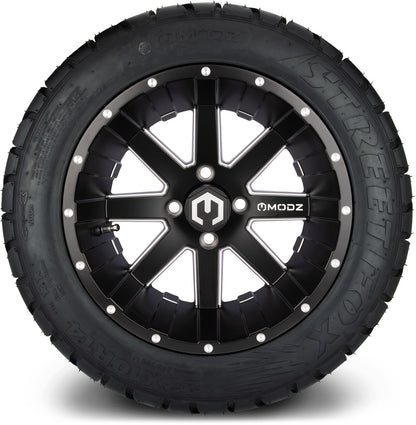 MODZ® 14" Assault Matte Black with Ball Mill Wheels & Street Tires Combo