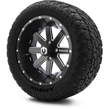MODZ® 14" Assault Matte Black with Ball Mill Wheels & Off-Road Tires Combo