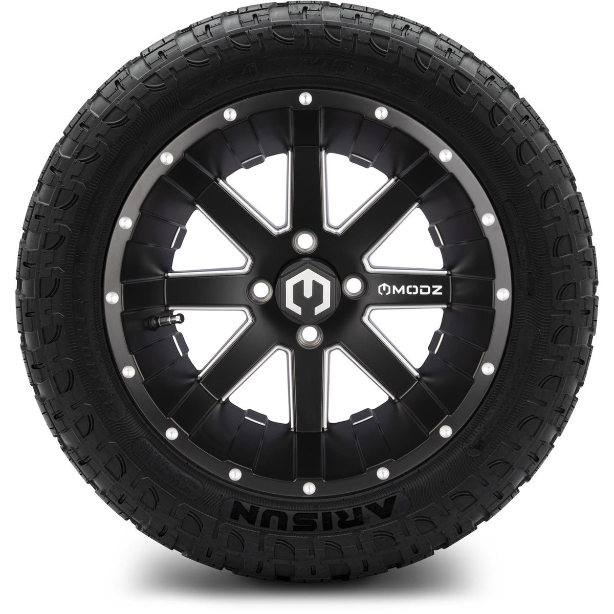 MODZ® 14" Assault Matte Black with Ball Mill Wheels & Off-Road Tires Combo