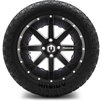 MODZ® 14" Assault Matte Black with Ball Mill Wheels & Off-Road Tires Combo