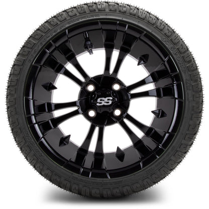 MODZ® 14" Vampire Glossy Black Wheels & Street Tires Combo