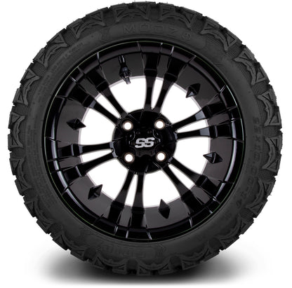 MODZ® 14" Vampire Glossy Black Wheels & Off-Road Tires Combo