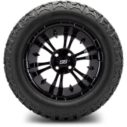 MODZ® 14" Vampire Glossy Black Wheels & Off-Road Tires Combo