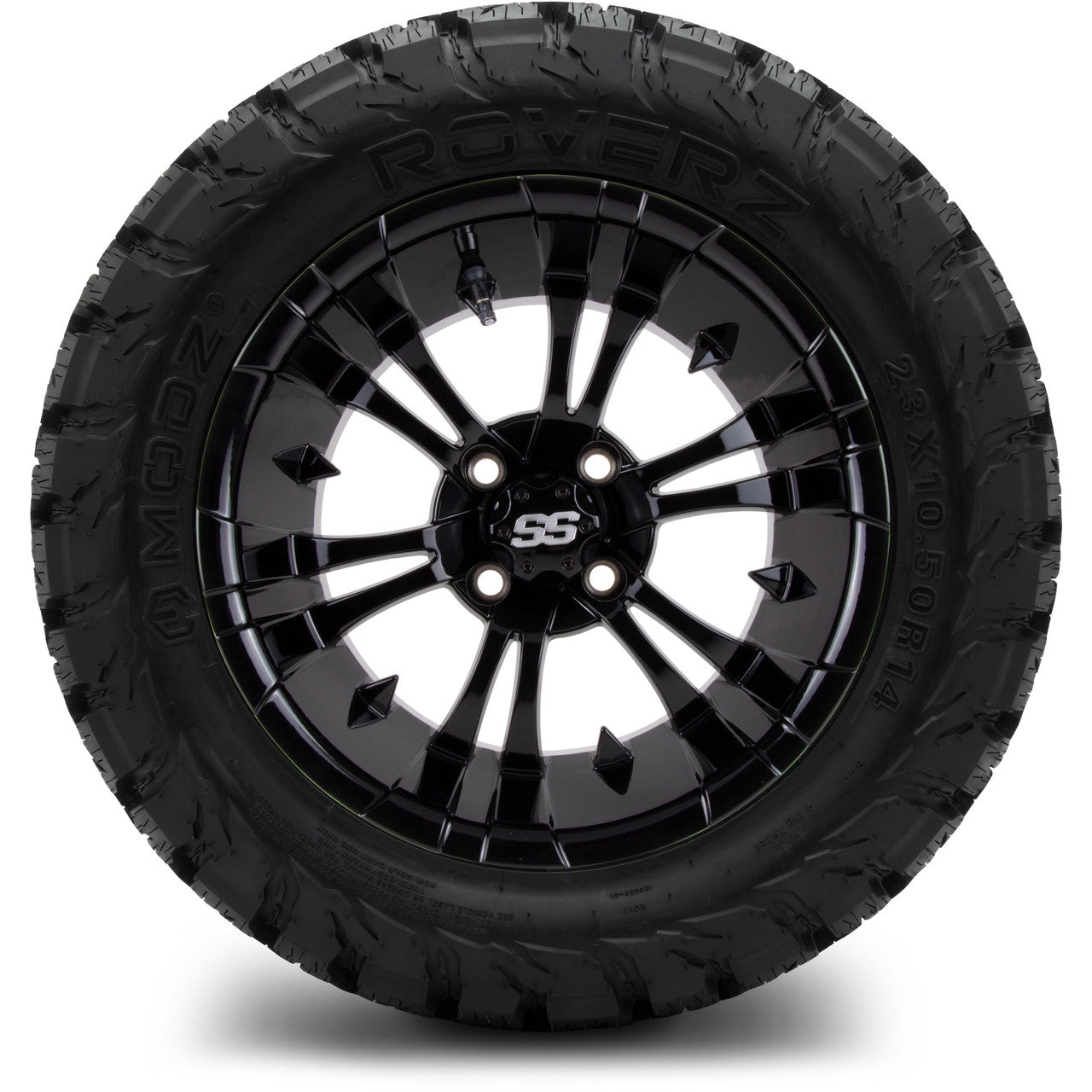 MODZ® 14" Vampire Glossy Black Wheels & Off-Road Tires Combo