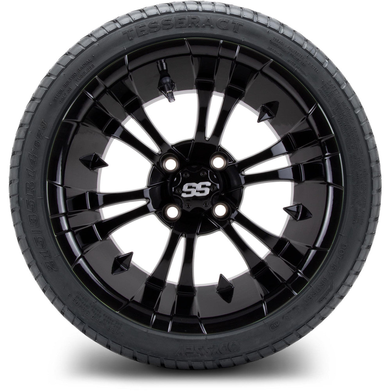 MODZ® 14" Vampire Glossy Black Wheels & Street Tires Combo