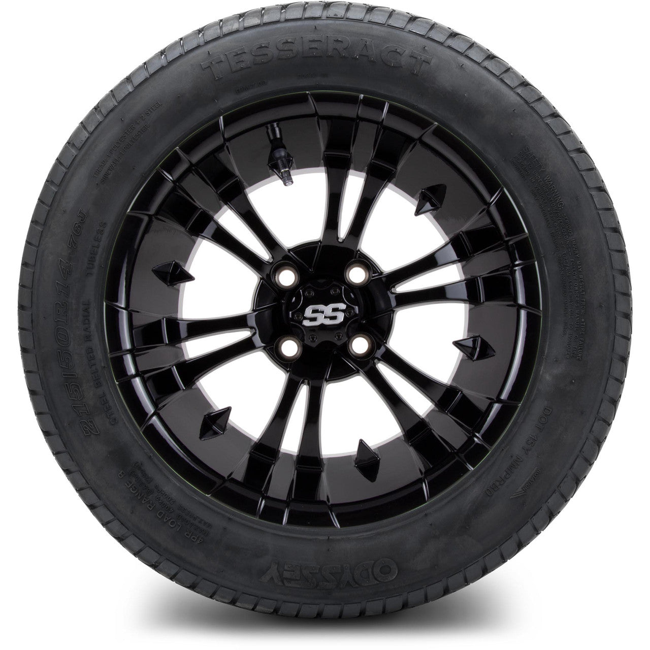 MODZ® 14" Vampire Glossy Black Wheels & Street Tires Combo