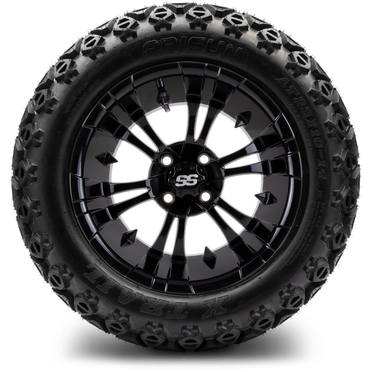 MODZ® 14" Vampire Glossy Black Wheels & Off-Road Tires Combo