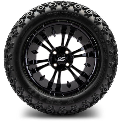 MODZ® 14" Vampire Glossy Black Wheels & Off-Road Tires Combo