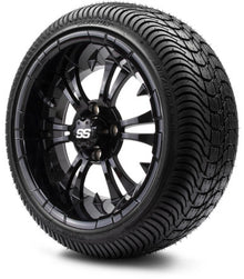 MODZ® 14" Vampire Glossy Black Wheels & Street Tires Combo