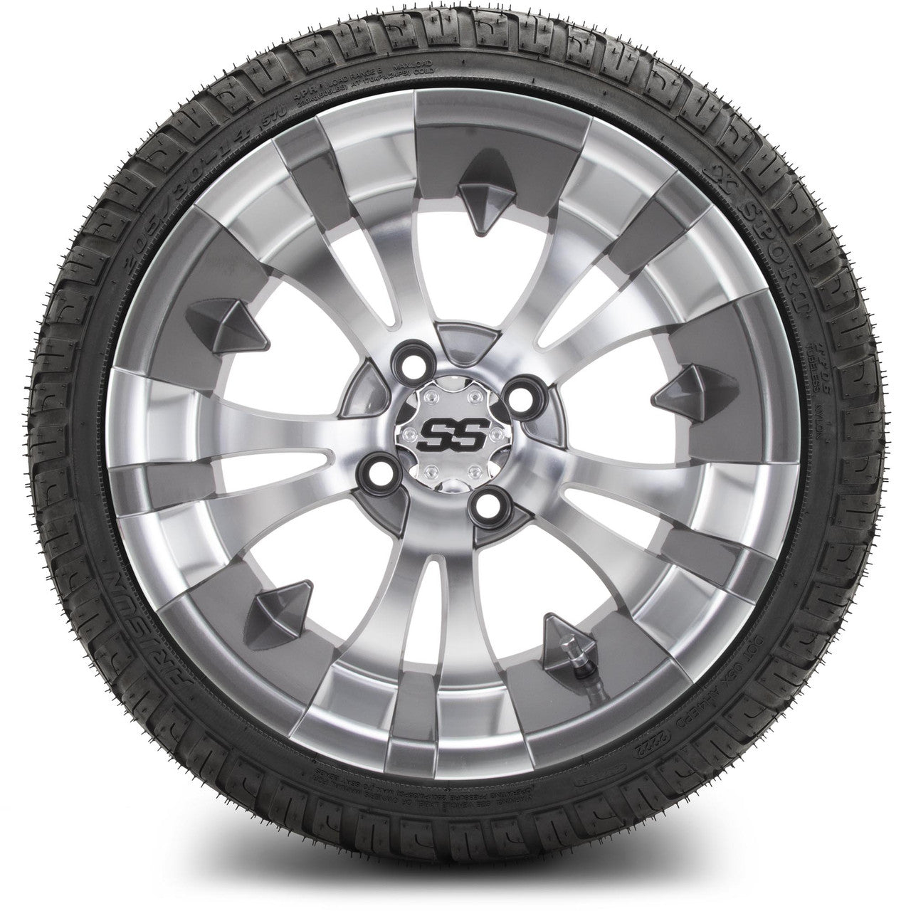 MODZ® 14" Vampire Gunmetal Wheels & Street Tires Combo