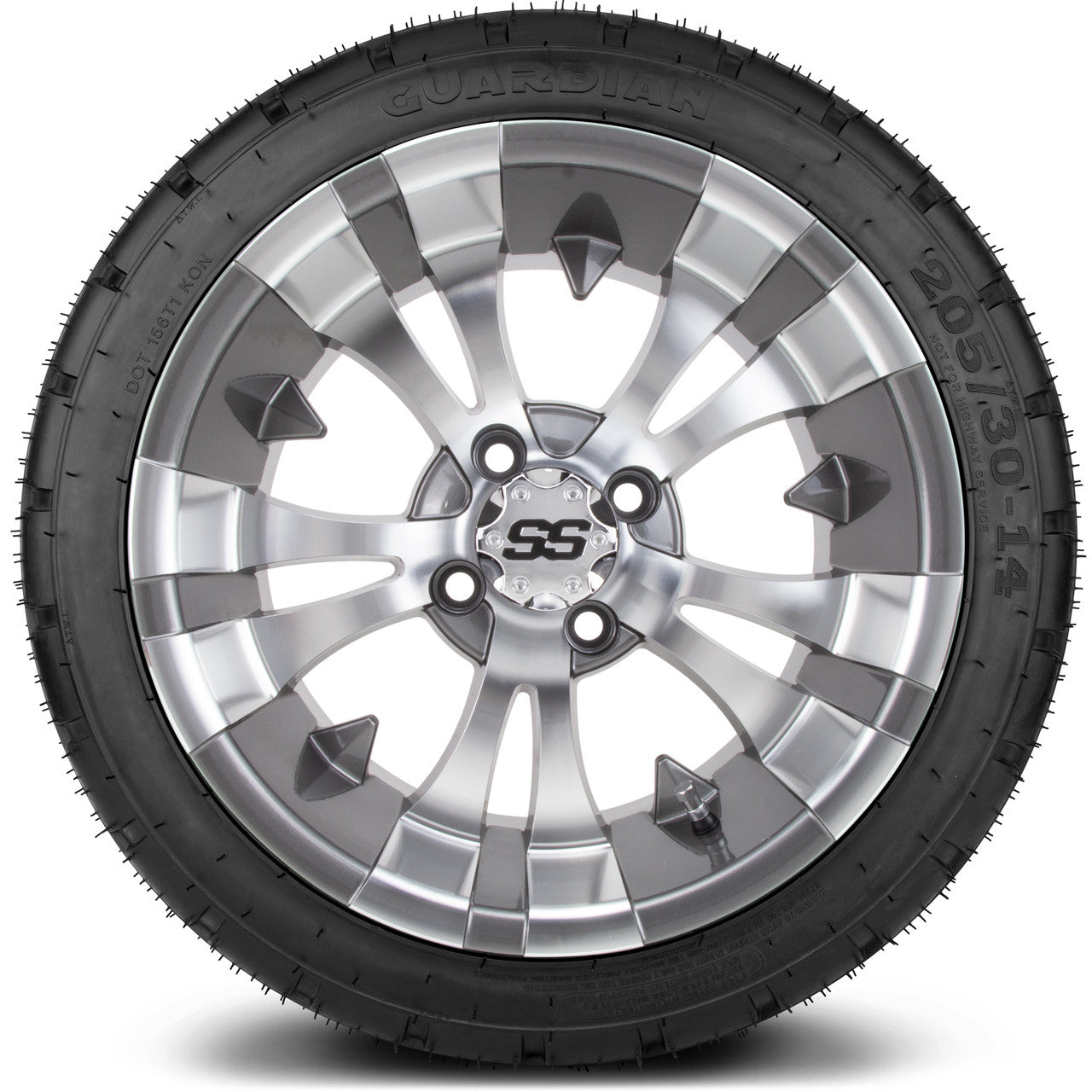 MODZ® 14" Vampire Gunmetal Wheels & Street Tires Combo