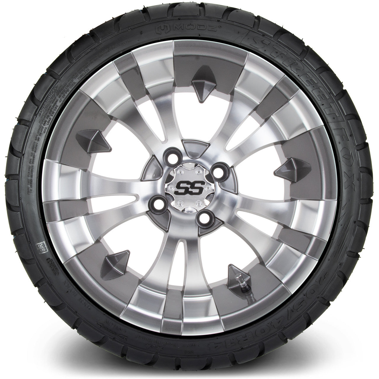 MODZ® 14" Vampire Gunmetal Wheels & Street Tires Combo