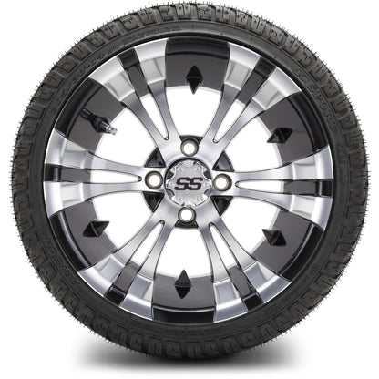 MODZ® 14" Vampire Machined Black Wheels & Street Tires Combo