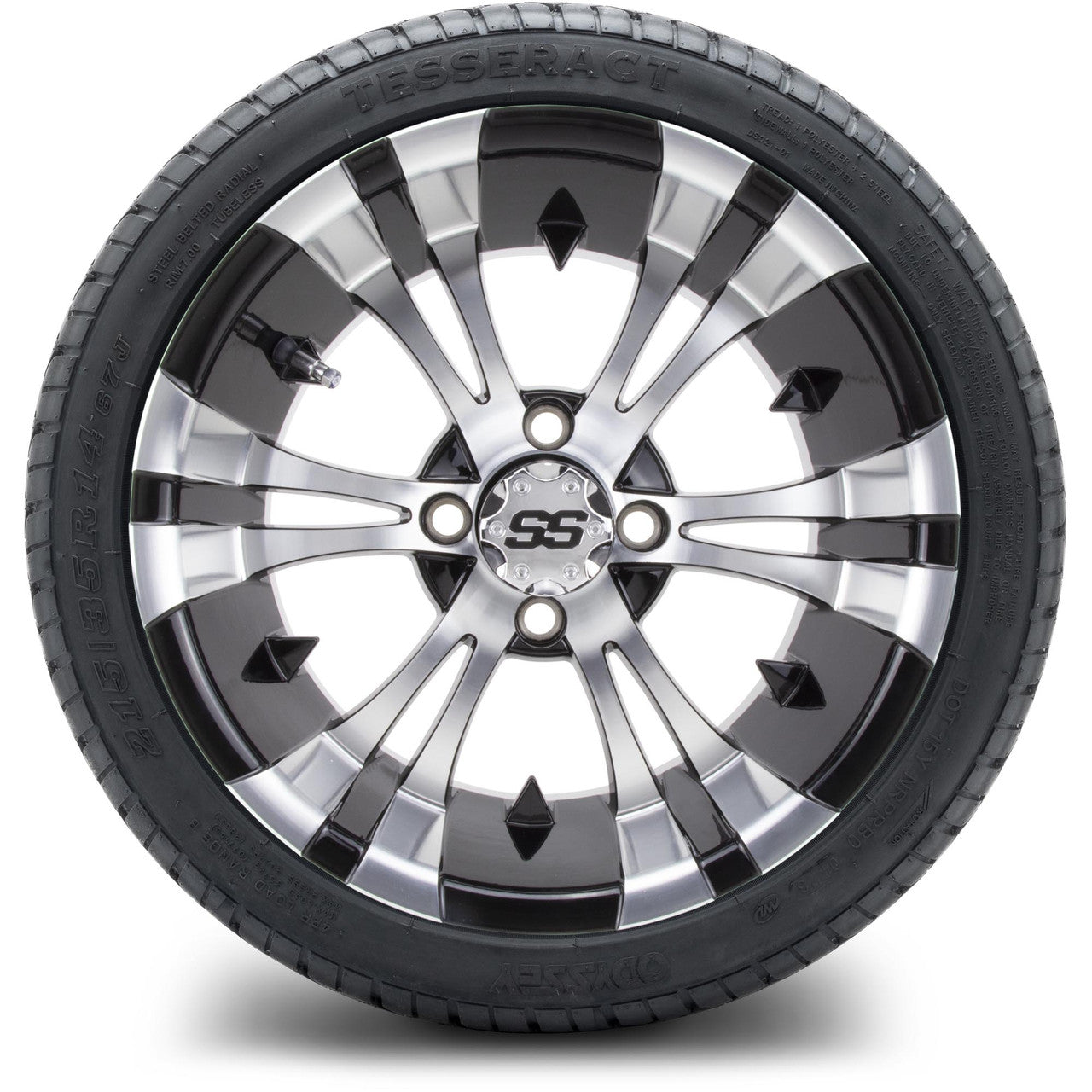 MODZ® 14" Vampire Machined Black Wheels & Street Tires Combo