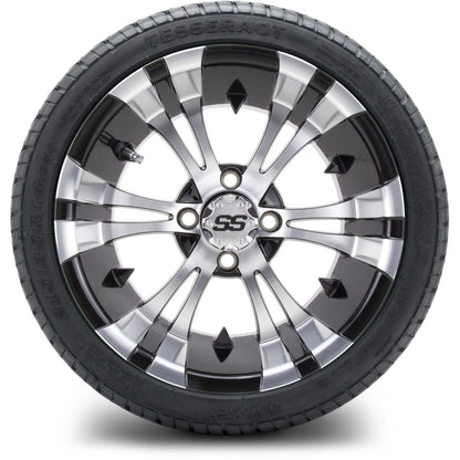 MODZ® 14" Vampire Machined Black Wheels & Street Tires Combo
