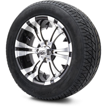 MODZ® 14" Vampire Machined Black Wheels & Street Tires Combo