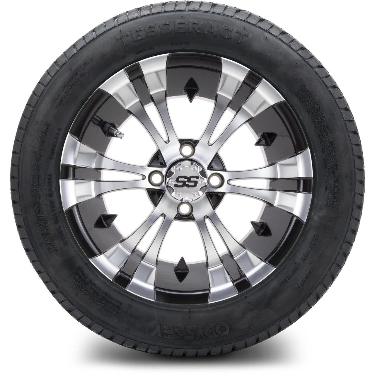 MODZ® 14" Vampire Machined Black Wheels & Street Tires Combo