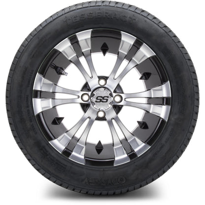 MODZ® 14" Vampire Machined Black Wheels & Street Tires Combo