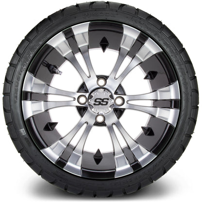 MODZ® 14" Vampire Machined Black Wheels & Street Tires Combo
