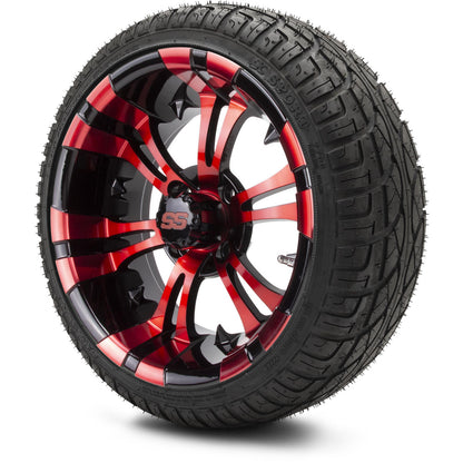 MODZ® 14" Vampire Red and Black Wheels & Street Tires Combo