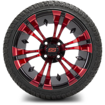MODZ® 14" Vampire Red and Black Wheels & Street Tires Combo