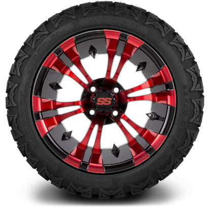 MODZ® 14" Vampire Red and Black Wheels & Off-Road Tires Combo
