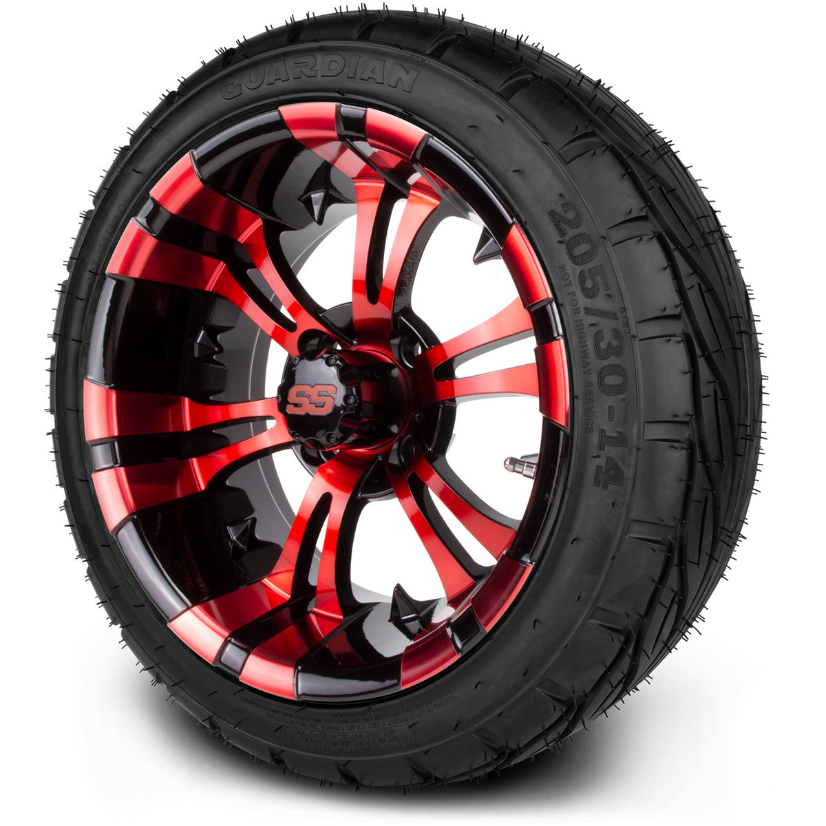 MODZ® 14" Vampire Red and Black Wheels & Street Tires Combo