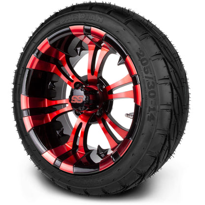MODZ® 14" Vampire Red and Black Wheels & Street Tires Combo