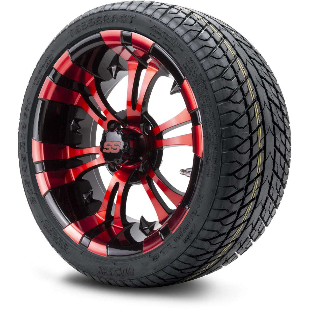 MODZ® 14" Vampire Red and Black Wheels & Street Tires Combo
