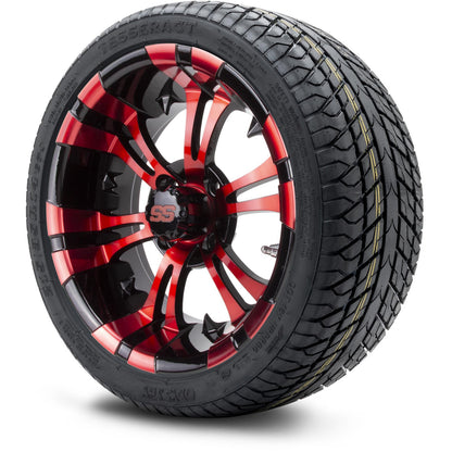 MODZ® 14" Vampire Red and Black Wheels & Street Tires Combo