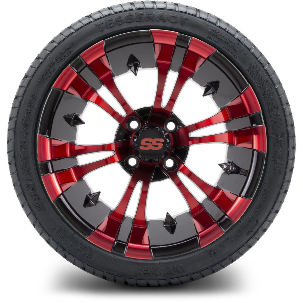 MODZ® 14" Vampire Red and Black Wheels & Street Tires Combo